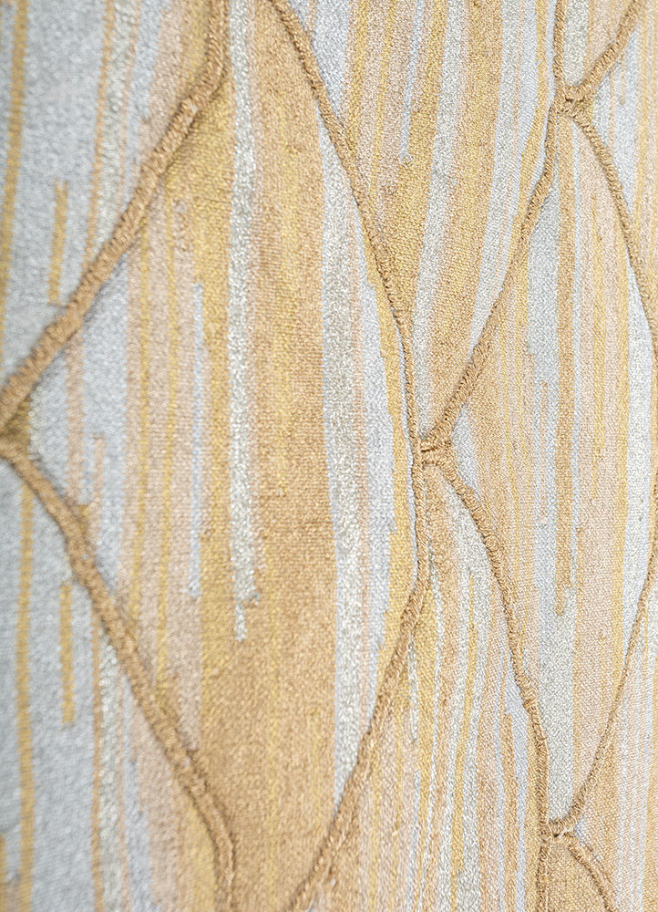 jaanwar gold zari flat weaves Rug - CloseUp jaanwar gold zari flat weaves Rug - CloseUp