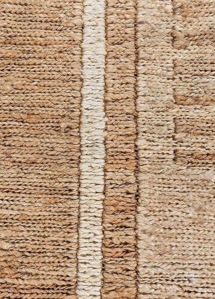 daaira beige and brown jute and hemp hand knotted Rug - CloseUp