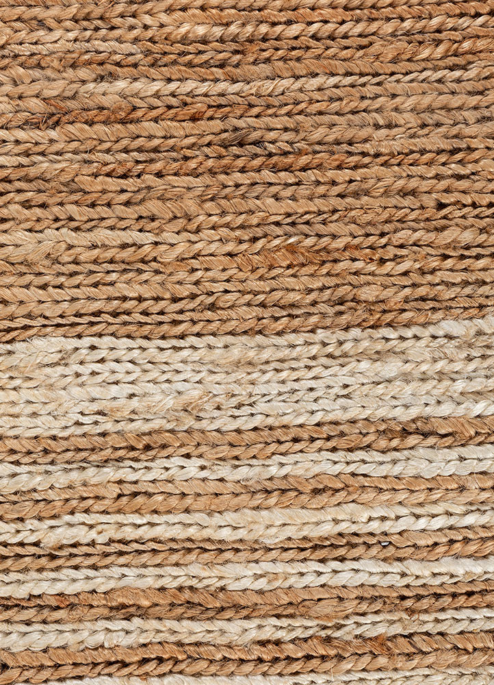 daaira beige and brown jute and hemp hand knotted Rug - CloseUp