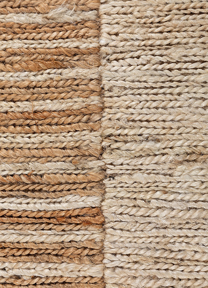 daaira beige and brown jute and hemp hand knotted Rug - CloseUp