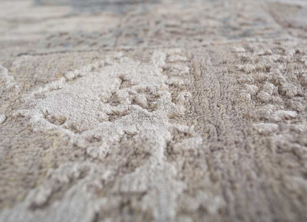 provenance grey and black wool and bamboo silk hand knotted Rug - CloseUp provenance grey and black wool and bamboo silk hand knotted Rug - CloseUp