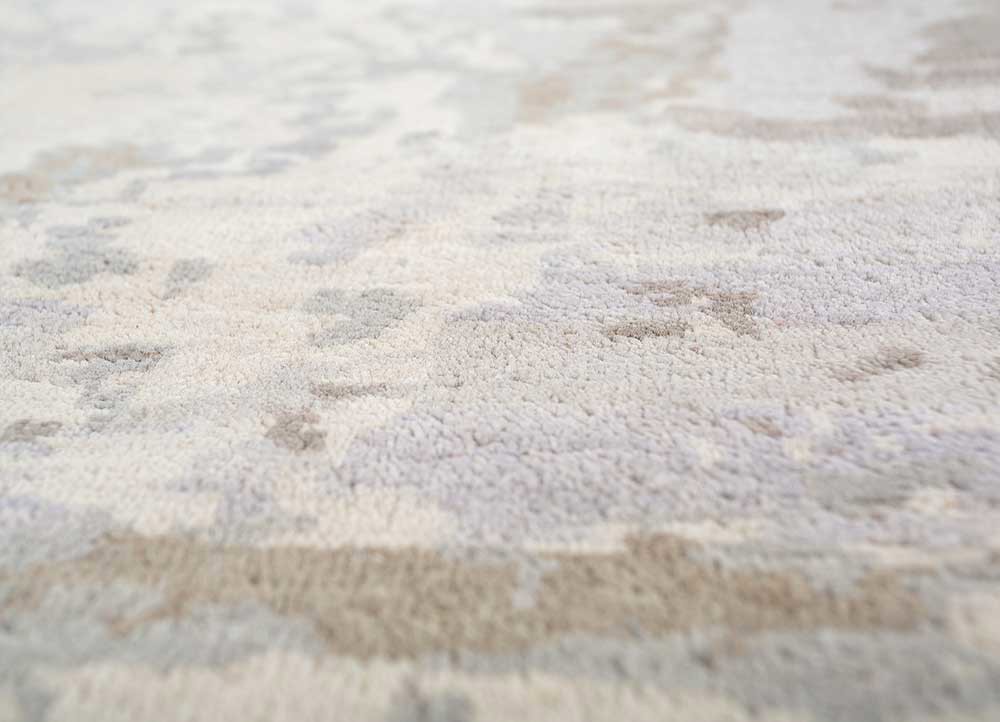 provenance beige and brown wool hand knotted Rug - CloseUp provenance beige and brown wool hand knotted Rug - CloseUp