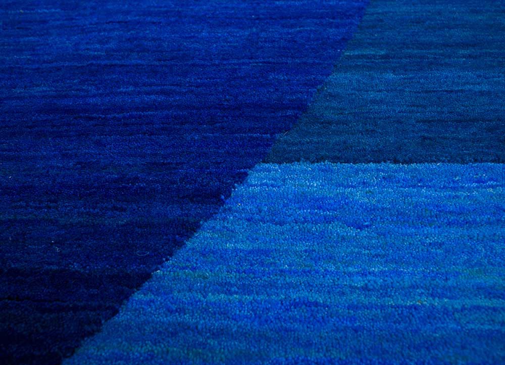 brahmaand blue wool hand knotted Rug - CloseUp brahmaand blue wool hand knotted Rug - CloseUp
