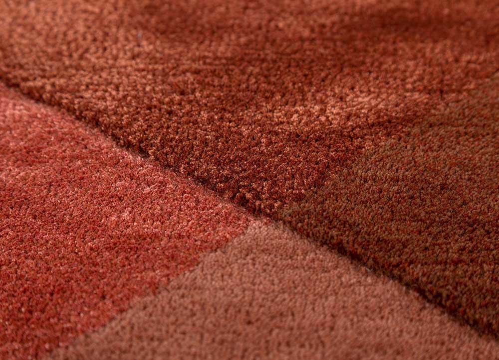 come around red and orange wool and viscose hand tufted Rug - CloseUp come around red and orange wool and viscose hand tufted Rug - CloseUp