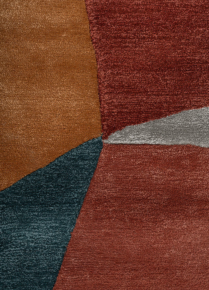 come around red and orange wool and viscose hand tufted Rug - CloseUp come around red and orange wool and viscose hand tufted Rug - CloseUp