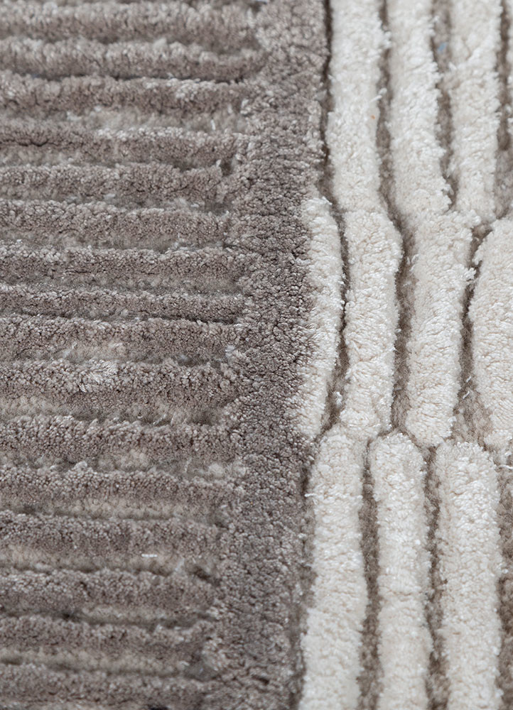 come around ivory wool and viscose hand tufted Rug - CloseUp come around ivory wool and viscose hand tufted Rug - CloseUp