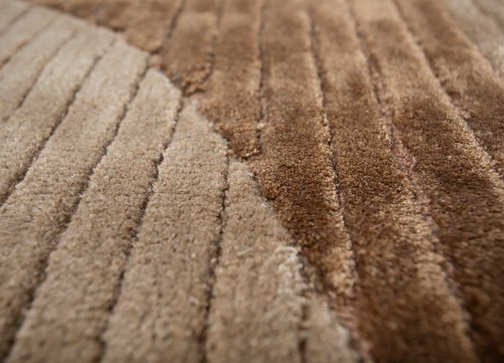 come around beige and brown wool and viscose hand tufted Rug - CloseUp come around beige and brown wool and viscose hand tufted Rug - CloseUp