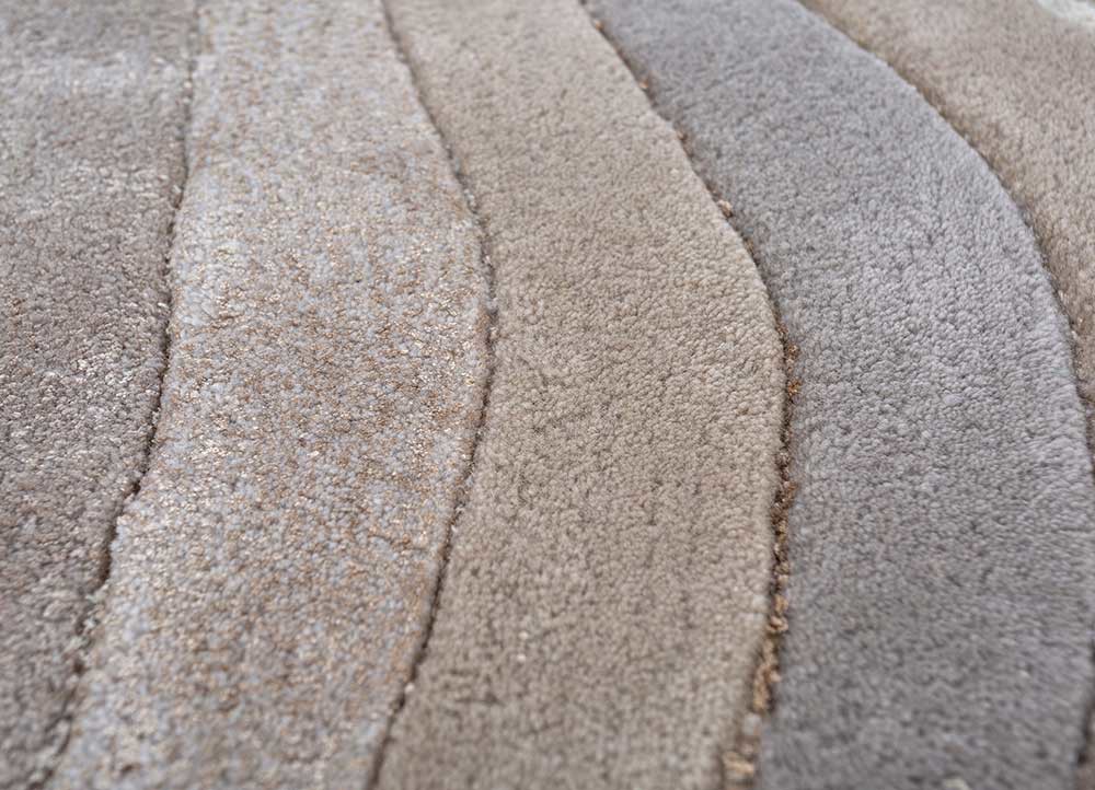 come around beige and brown wool and viscose hand tufted Rug - CloseUp come around beige and brown wool and viscose hand tufted Rug - CloseUp