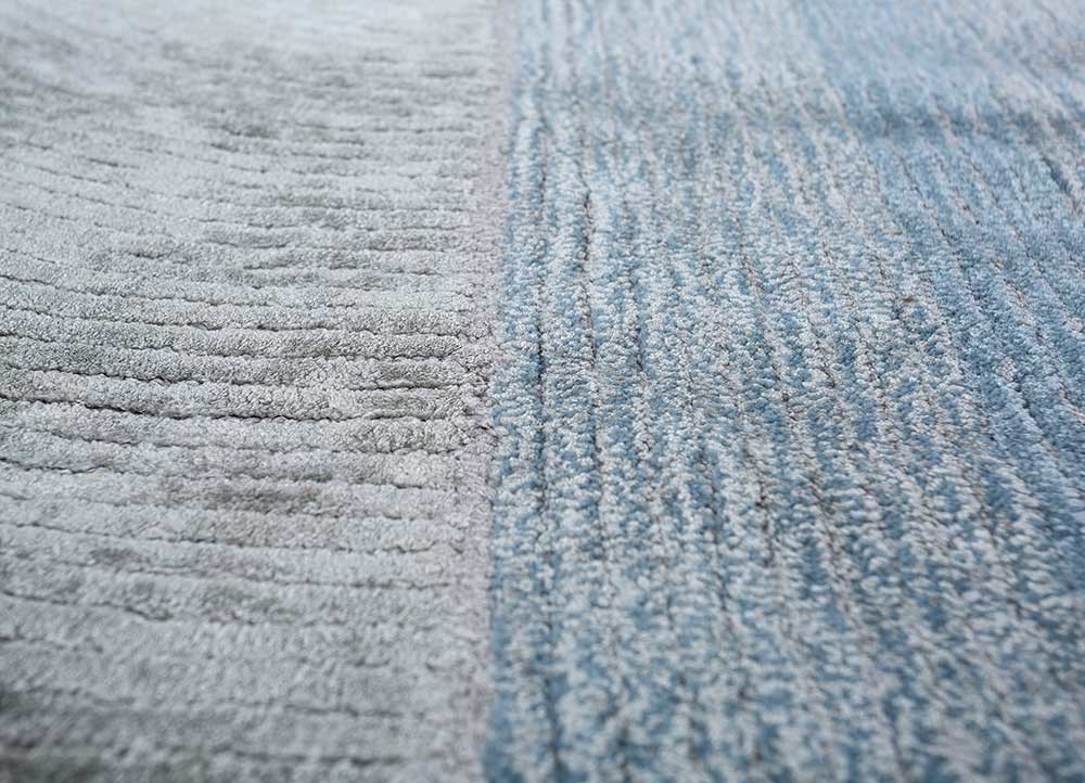 come around blue wool and viscose hand tufted Rug - CloseUp come around blue wool and viscose hand tufted Rug - CloseUp