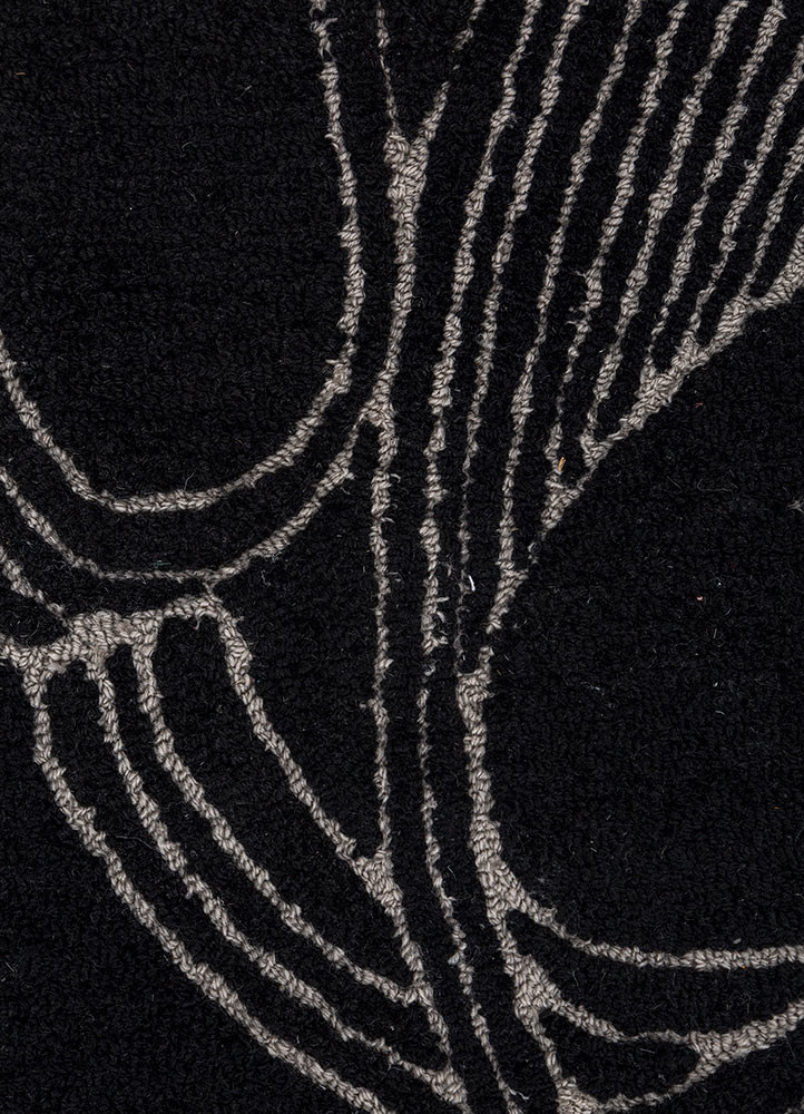 infini grey and black wool hand tufted Rug - CloseUp infini grey and black wool hand tufted Rug - CloseUp