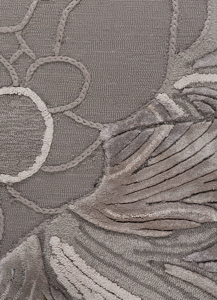 aurelia grey and black wool and viscose hand tufted Rug - CloseUp aurelia grey and black wool and viscose hand tufted Rug - CloseUp