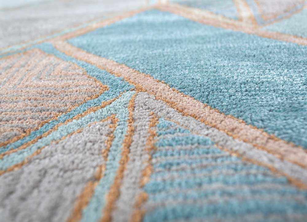 archetype blue wool and viscose hand tufted Rug - CloseUp archetype blue wool and viscose hand tufted Rug - CloseUp