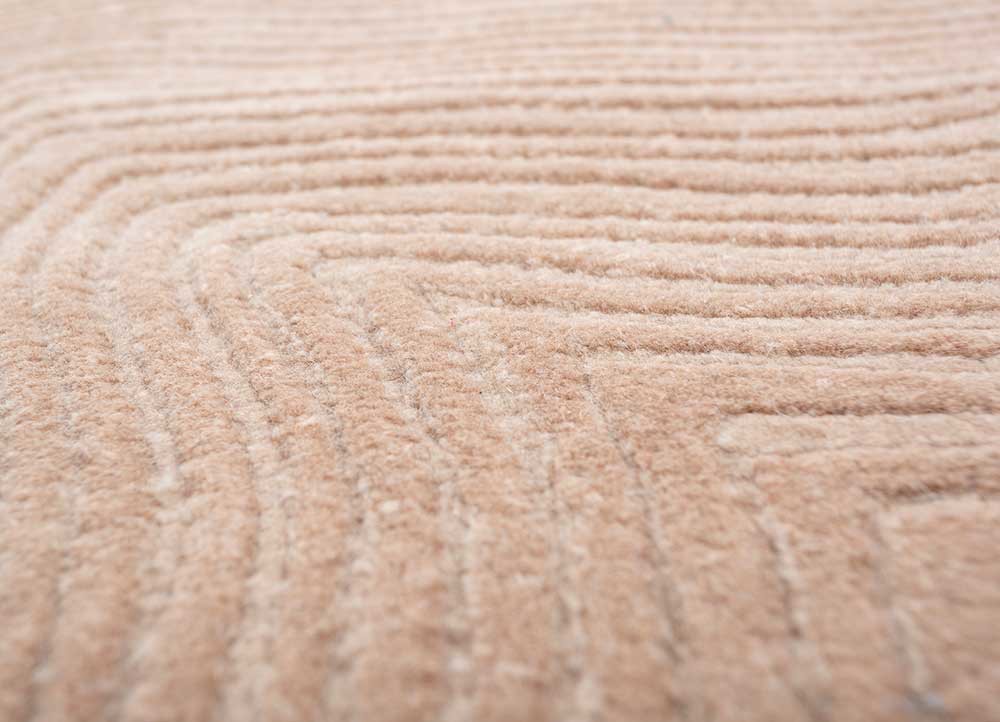 pathways red and orange wool and viscose hand tufted Rug - CloseUp