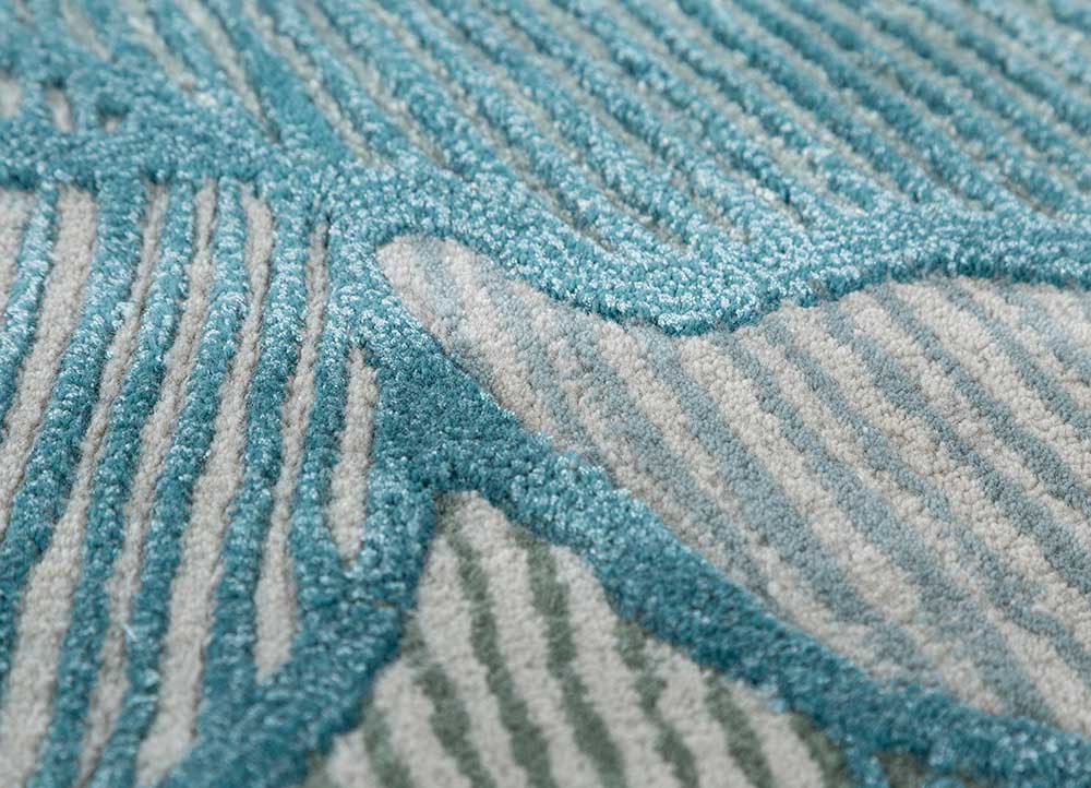 aurelia blue wool and viscose hand tufted Rug - CloseUp