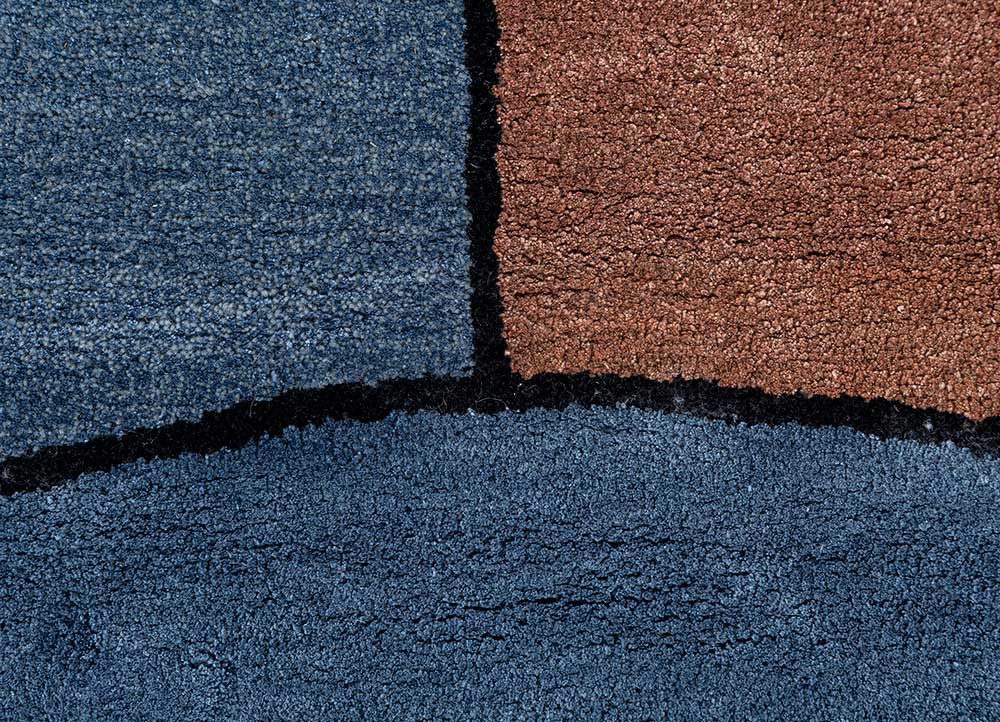 archetype red and orange wool and viscose hand tufted Rug - CloseUp