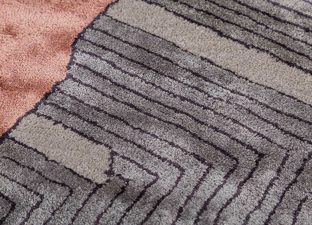 archetype grey and black wool and viscose hand tufted Rug - CloseUp archetype grey and black wool and viscose hand tufted Rug - CloseUp