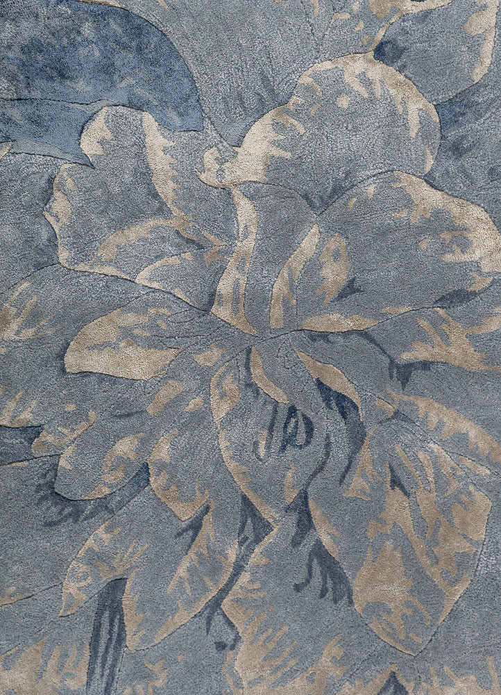 hacienda blue wool and viscose hand tufted Rug - CloseUp hacienda blue wool and viscose hand tufted Rug - CloseUp