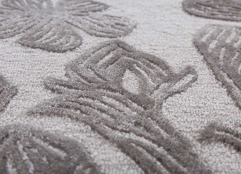 hacienda grey and black wool and viscose hand tufted Rug - CloseUp hacienda grey and black wool and viscose hand tufted Rug - CloseUp