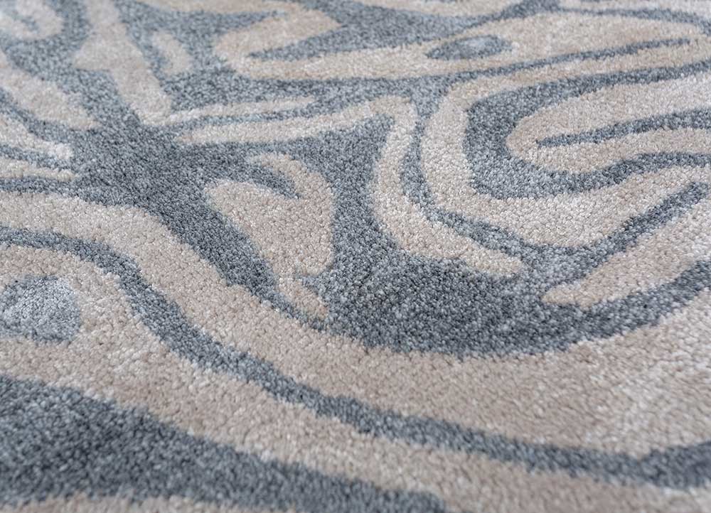 caliedo blue wool and viscose hand tufted Rug - CloseUp