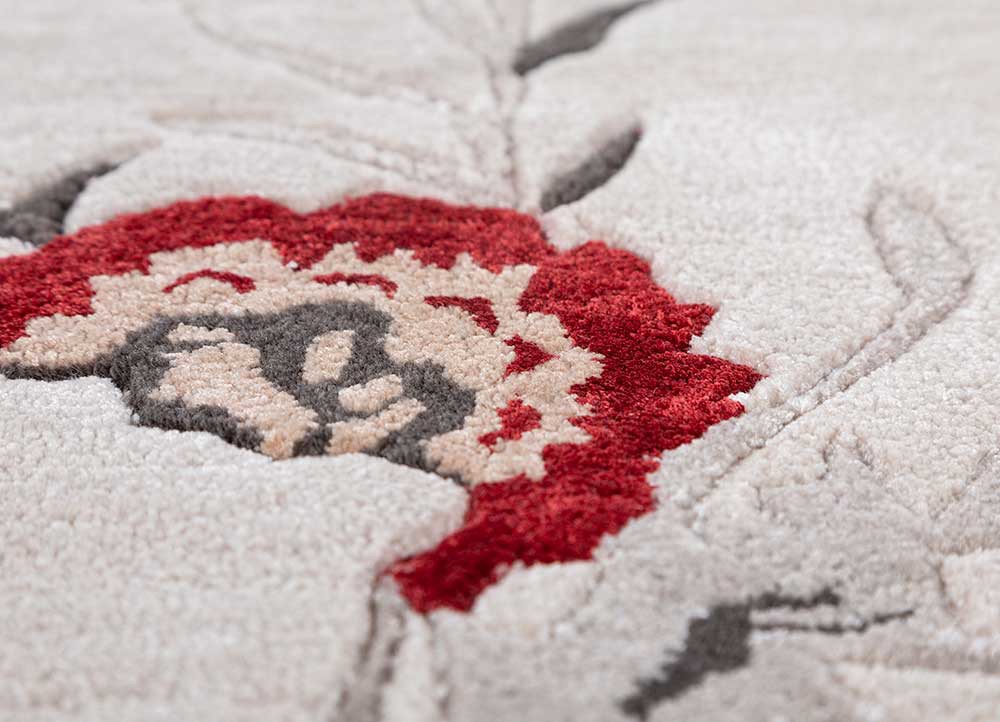 wild wanderlust ivory wool and viscose hand tufted Rug - CloseUp