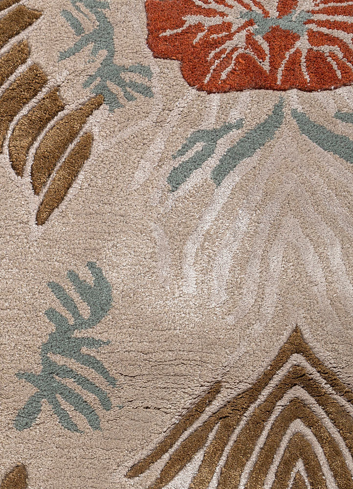 wild wanderlust ivory wool and viscose hand tufted Rug - CloseUp