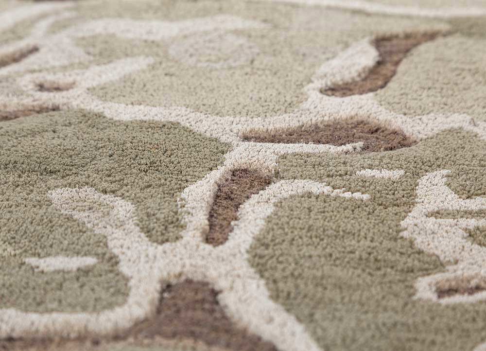 lucid beige and brown wool and viscose hand tufted Rug - CloseUp