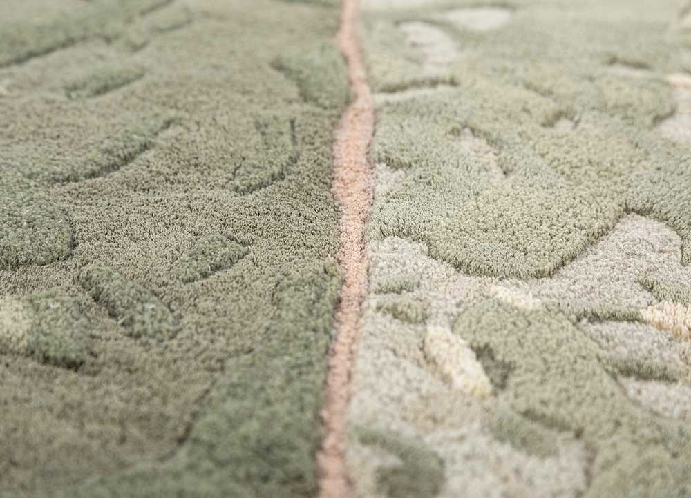 lucid green wool and viscose hand tufted Rug - CloseUp lucid green wool and viscose hand tufted Rug - CloseUp