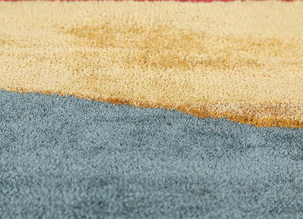 joy gold wool and viscose hand tufted Rug - CloseUp