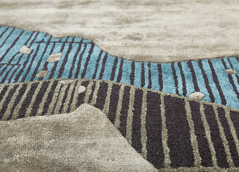 adrift green wool and viscose hand tufted Rug - CloseUp adrift green wool and viscose hand tufted Rug - CloseUp