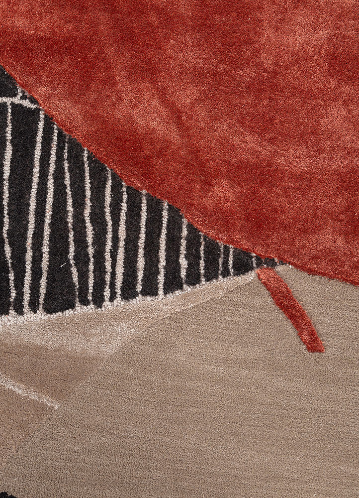 adrift red and orange wool and viscose hand tufted Rug - CloseUp adrift red and orange wool and viscose hand tufted Rug - CloseUp