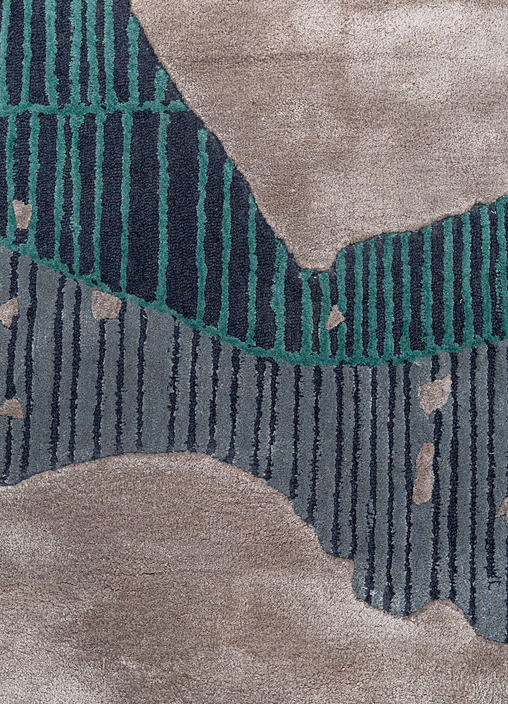 adrift grey and black wool and viscose hand tufted Rug - CloseUp adrift grey and black wool and viscose hand tufted Rug - CloseUp