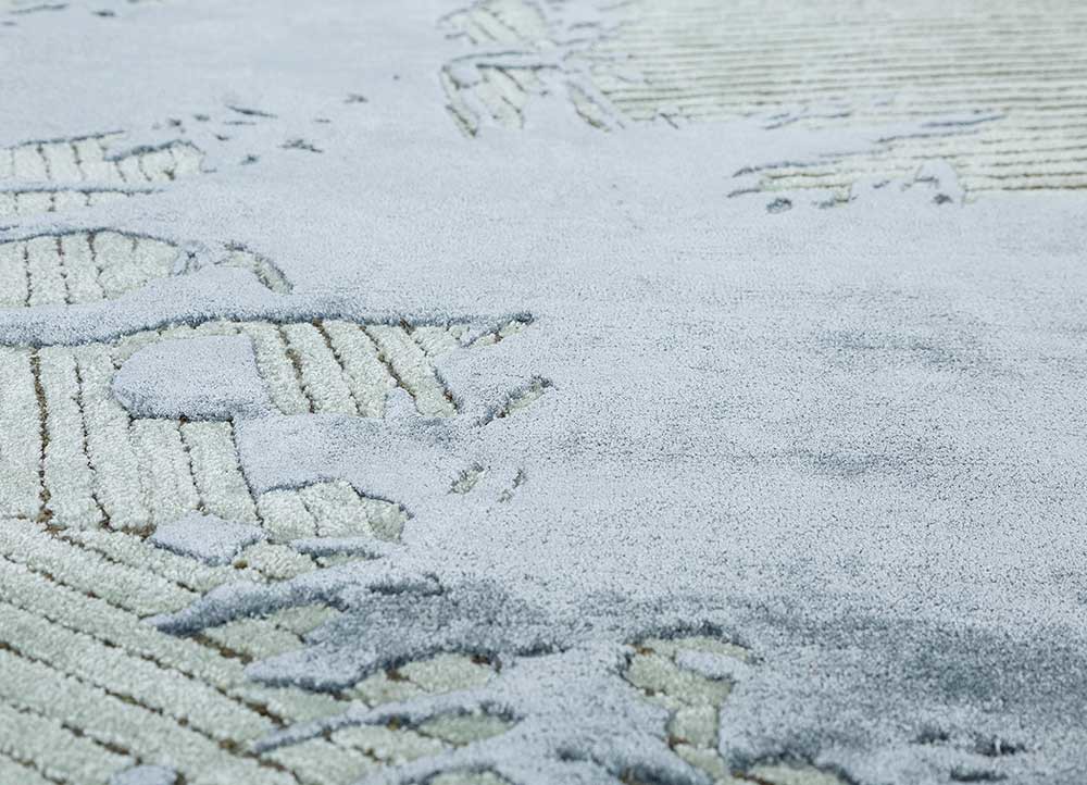 adrift blue wool and viscose hand tufted Rug - CloseUp