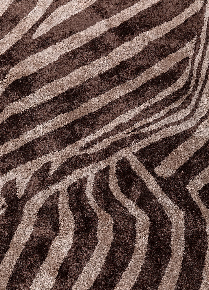 adrift beige and brown wool and viscose hand tufted Rug - CloseUp