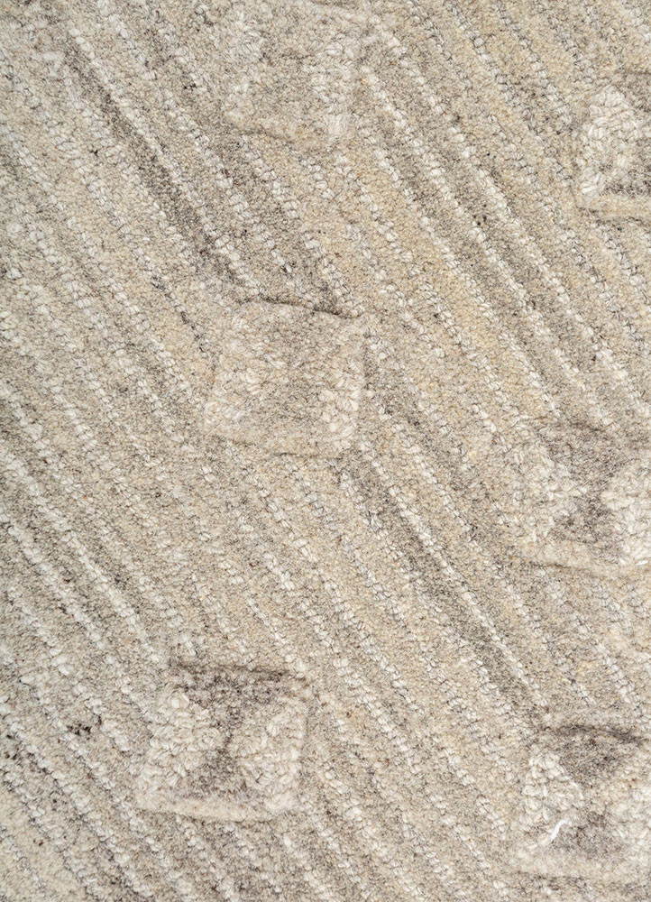 pathways beige and brown wool hand tufted Rug - CloseUp pathways beige and brown wool hand tufted Rug - CloseUp