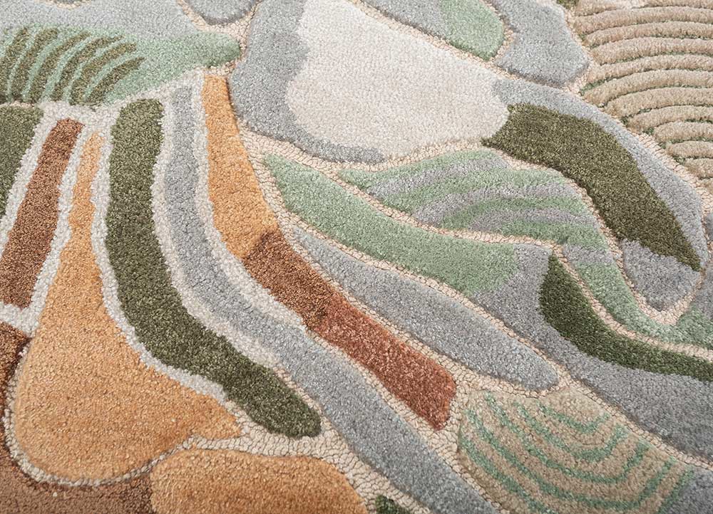aurelia beige and brown wool and viscose hand tufted Rug - CloseUp aurelia beige and brown wool and viscose hand tufted Rug - CloseUp