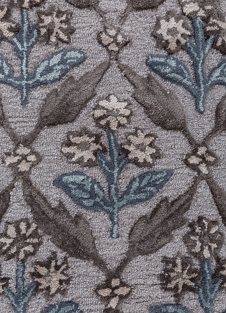 aurelia grey and black wool and viscose hand tufted Rug - CloseUp aurelia grey and black wool and viscose hand tufted Rug - CloseUp