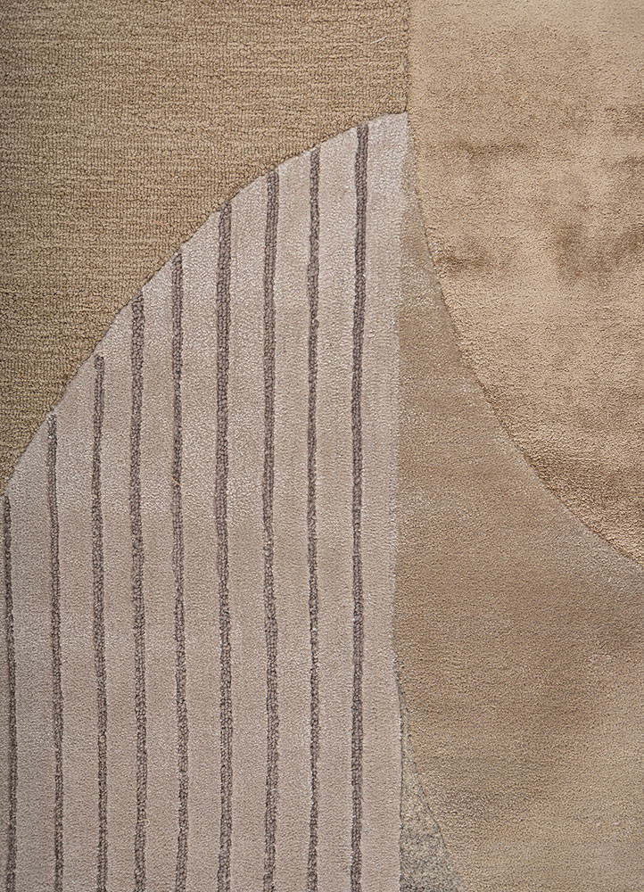 come around beige and brown wool and viscose hand tufted Rug - CloseUp come around beige and brown wool and viscose hand tufted Rug - CloseUp