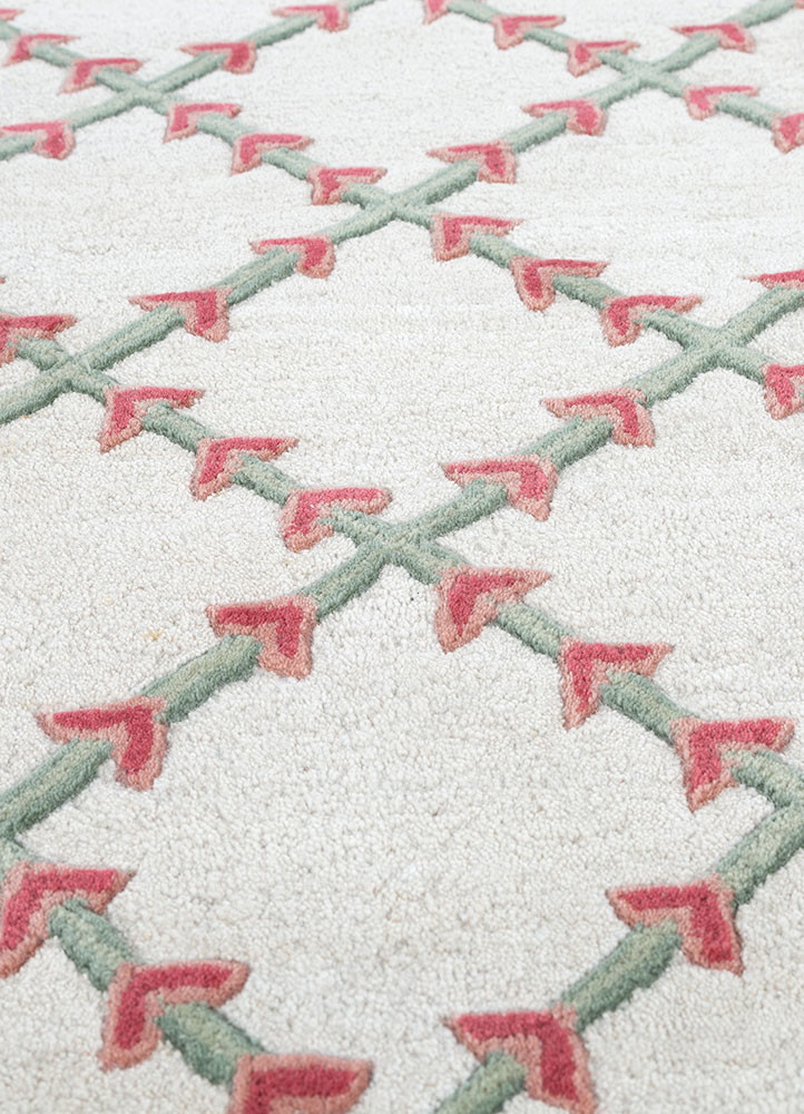 jardins du monde ivory wool hand tufted Rug - CloseUp