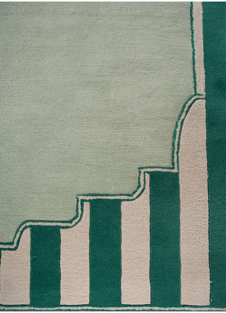 jardins du monde blue wool hand tufted Rug - CloseUp jardins du monde blue wool hand tufted Rug - CloseUp