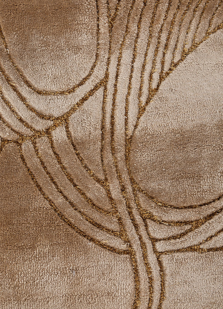 infini beige and brown viscose hand tufted Rug - CloseUp infini beige and brown viscose hand tufted Rug - CloseUp