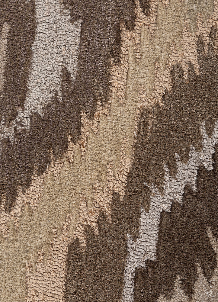 mythos beige and brown wool and viscose hand tufted Rug - CloseUp mythos beige and brown wool and viscose hand tufted Rug - CloseUp