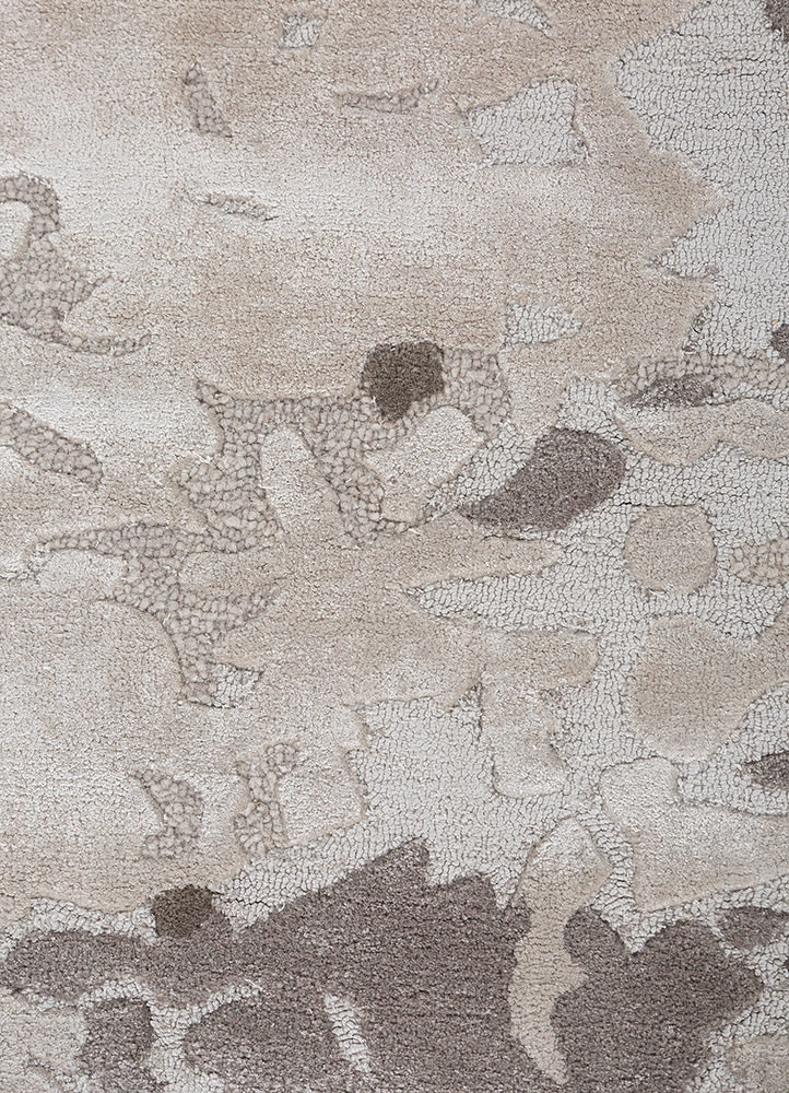 white noise ivory wool and viscose hand tufted Rug - CloseUp white noise ivory wool and viscose hand tufted Rug - CloseUp