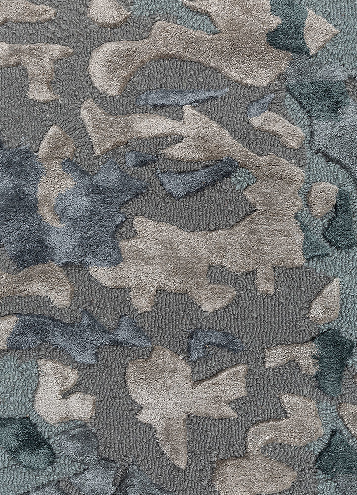 white noise blue wool and viscose hand tufted Rug - CloseUp white noise blue wool and viscose hand tufted Rug - CloseUp