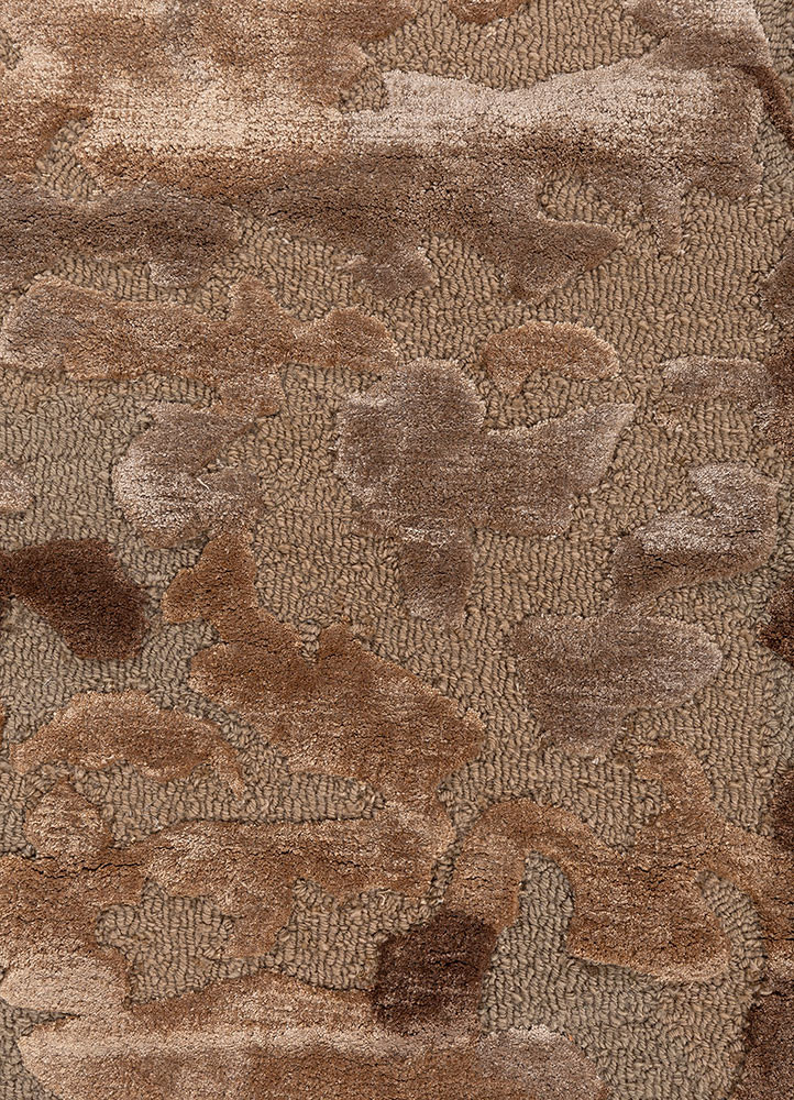 white noise beige and brown wool and viscose hand tufted Rug - CloseUp white noise beige and brown wool and viscose hand tufted Rug - CloseUp