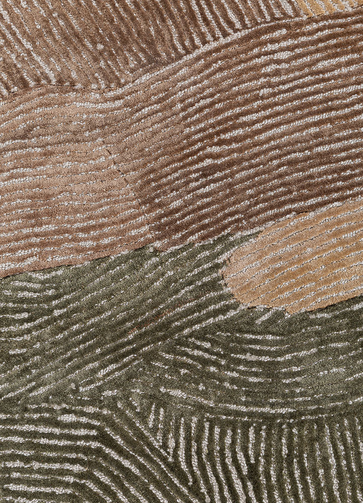 white noise ivory viscose hand tufted Rug - CloseUp