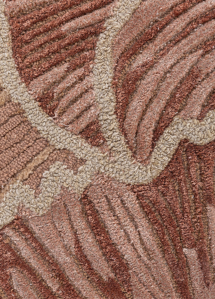 aurelia red and orange wool and viscose hand tufted Rug - CloseUp aurelia red and orange wool and viscose hand tufted Rug - CloseUp