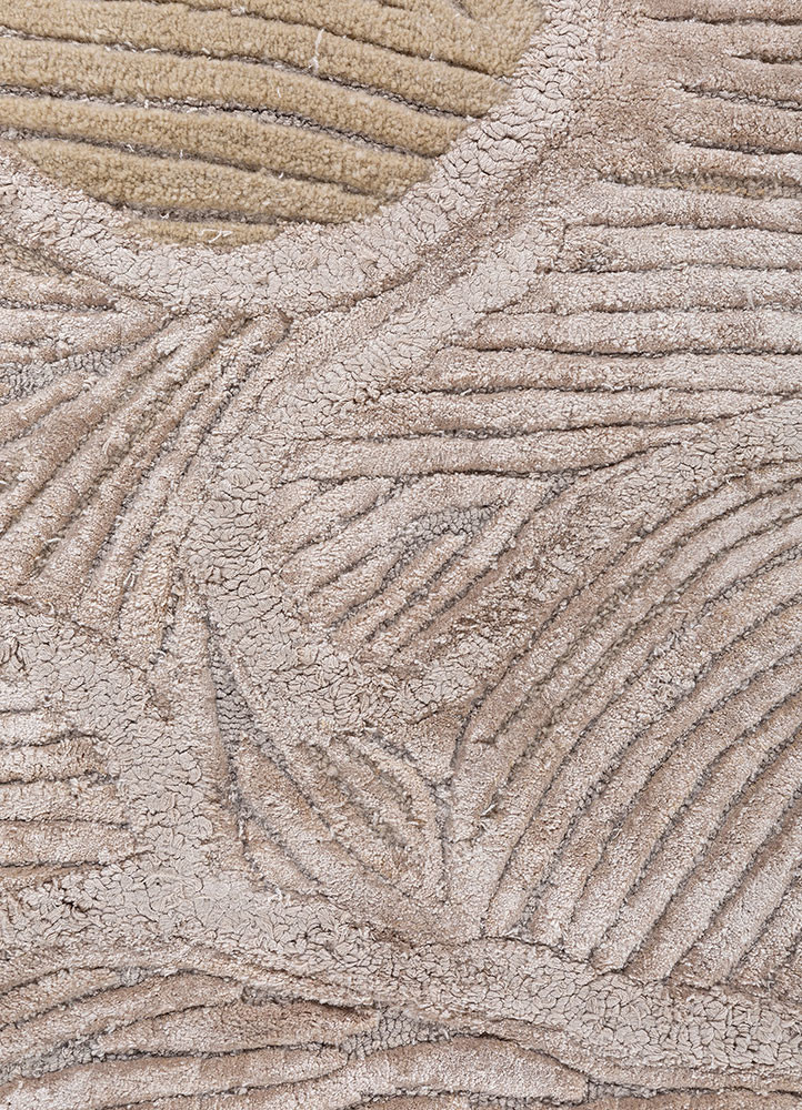 aurelia beige and brown wool and viscose hand tufted Rug - CloseUp