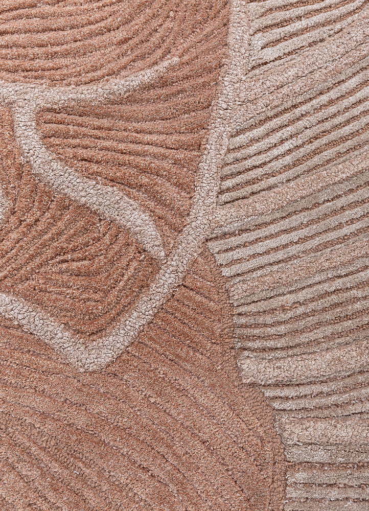 aurelia red and orange wool and viscose hand tufted Rug - CloseUp