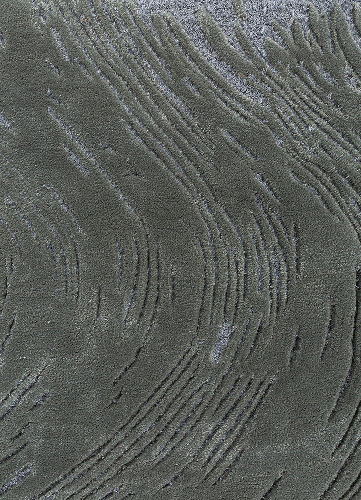 infini blue wool and viscose hand tufted Rug - CloseUp