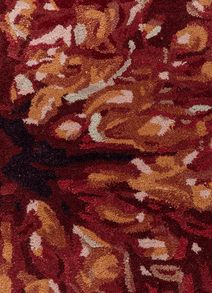 aprezo red and orange wool and viscose hand tufted Rug - CloseUp aprezo red and orange wool and viscose hand tufted Rug - CloseUp